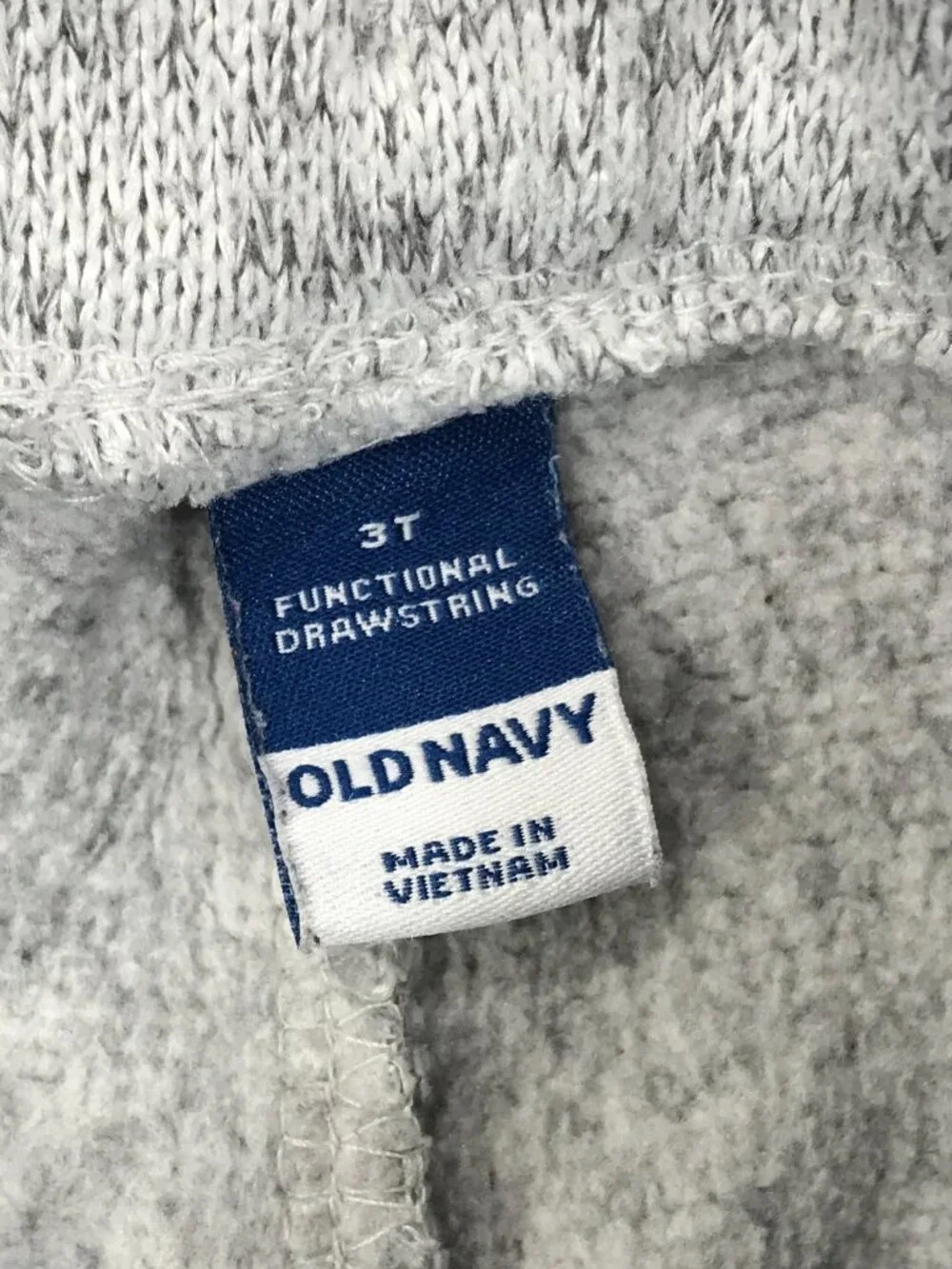 Old Navy Joggers Boy's 3T Gray Blue Pull On Sweat Pants Drawstring Active Pocket